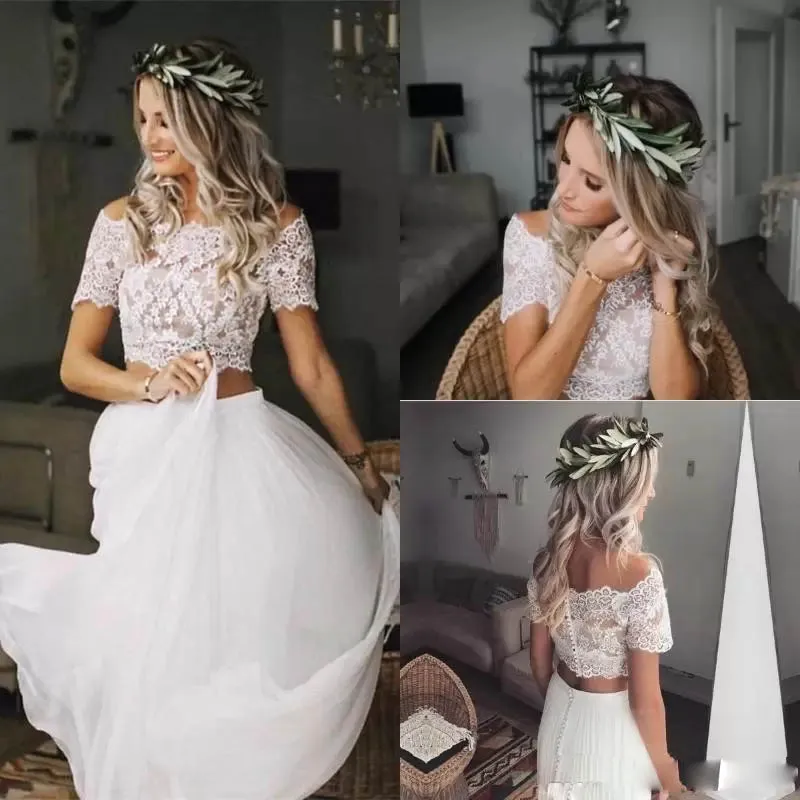 Long Wedding Dress, Detachable Wedding Dress, Off Shoulder Wedding Dress,  Short Sleeve Bridal Dress, Tulle Wedding Dress, Lace Wedding Dress, Two