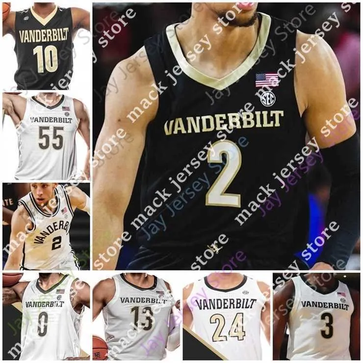 Mitch Custom Vanderbilt Commodores Basketball Jersey NCAA College Aaron Nesmith Saben Lee Scotty Pippen Jr. Clevon Brown Evans Dylan Disu