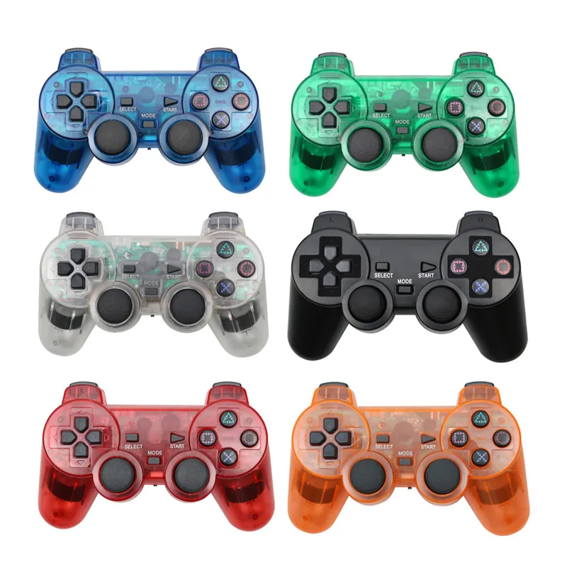 Transparent Color Wireless Gamepad Controller f￶r PS2 2.4G vibrationskontrol f￶r PS 2 joystick