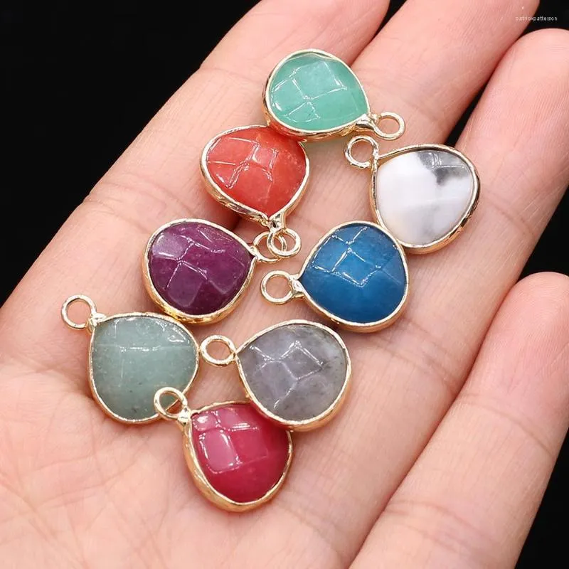 Pendentif Colliers Pierre naturelle ronde en forme de larme à facettes Agates Phnom Penh Charmes pour bijoux DIY Collier Bracelet Accessoires Fabrication