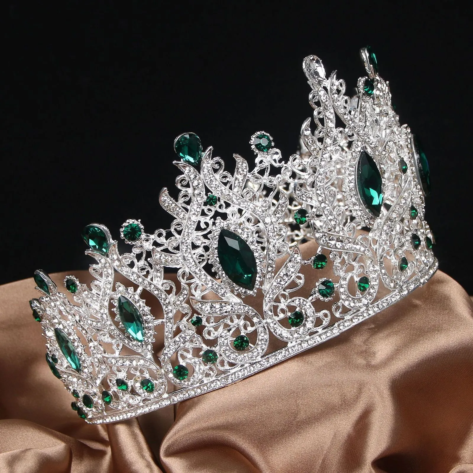 Green headpiece tiara crown wedding dress birthday jewelry accessories S7d1db4690e51420394d97226b5a4f  main image 2