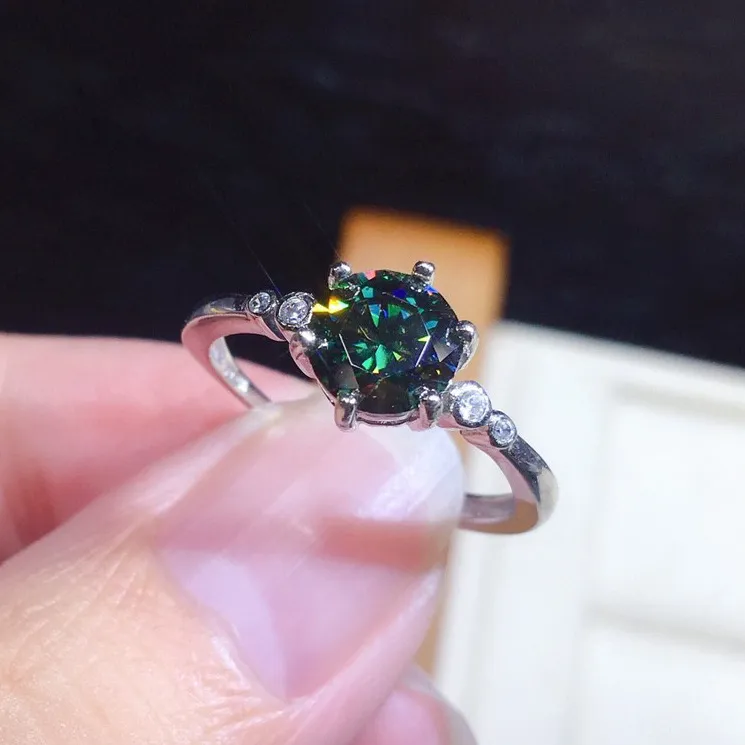 Bagues de mariage pour femmes 1 carat géométrie bleu vert cristal zircon plaqué or blanc anneau ouverture style européen et américain bijoux de fête cadeau d'anniversaire réglable