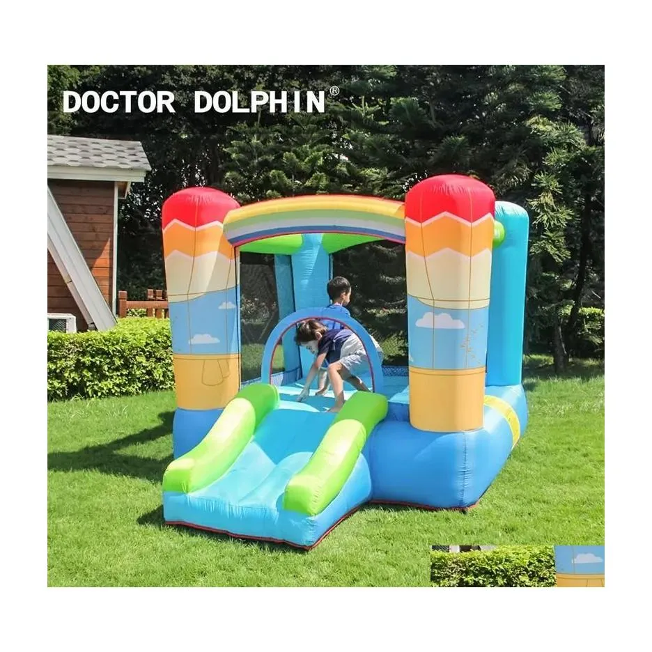 Inflatable Bouncers Playhouse Swings Bouncers Dr. Dolphin Childrens Air Balloon Theme Bounce House With Slide Indoor And Outdoor Na Dhoat