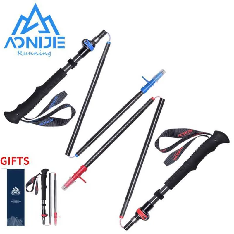 Trekking Polonyalılar Aonijie E4087 Ayarlanabilir Katlanır Ultralight Karbon Fiber Hızlı Kilit yürüyüş direkleri Yürüyüş Koşu Kutbu Dış Mekan Çubuğu