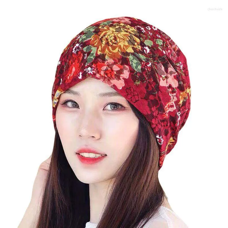 Beanies Beanie/Skull Caps Women's Lace Beanie Ethnic Style Skull Cap Fashion Casual Hateble Slouchy Hat Baggy Turban Headwearbeanie/Skull