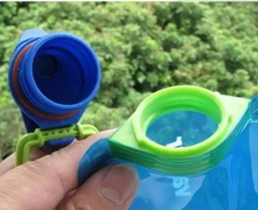 Foldable Water Bag Kettle PVC Collapsible Water Bottles Outdoor Sports Travel Climbing Water Bottle With Pothook