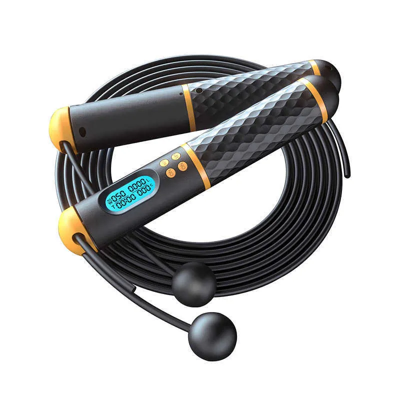 Jump Ropes Jump Rope Counter Speed ​​Digital Jump Rope Crossfit Viktminskning Sladdlöst Hopp Rope Professional Training Fitness Equipment J230224