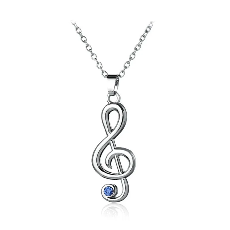 Modemusik Mark Silver Plated Woman Pendant Halsband Designer Blue Rhinestone Sydamerikanska legering Halsband hängande kedja för kvinnor smycken chokers gåva