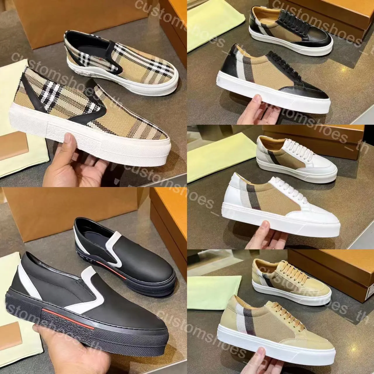 Vintage Casual Skor Män Kvinnor Tryck Ruta Sneakers Bomull Gabardine Flats Sko Tryckt Bokstäver Rutigt Kalvskinn Canvas Trainers Biobaserade gummibottnar Skor