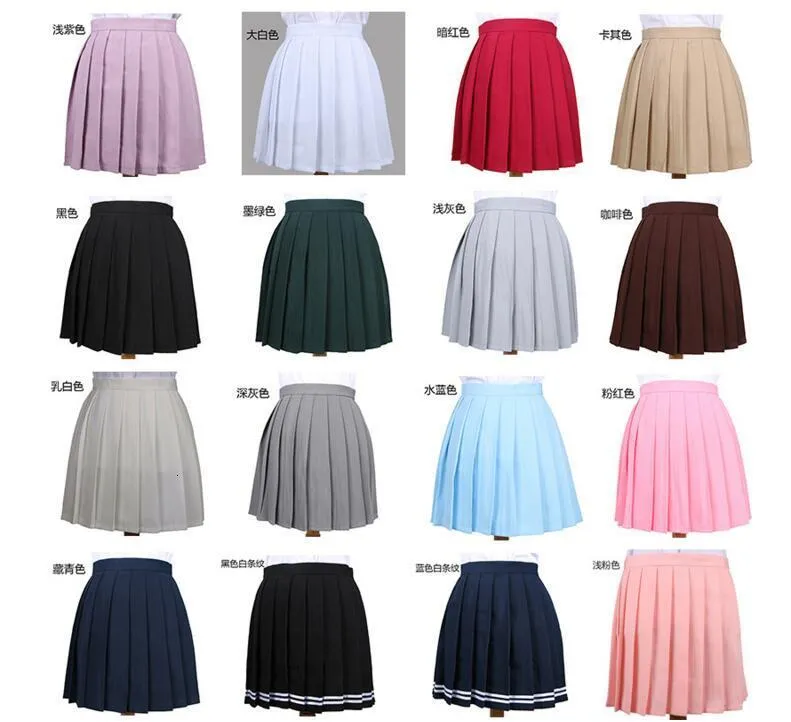 Skirts summer Student Pretty Fashion Women Mini Skirt Women Solid Stripe lolita Pleated Skirt 230223