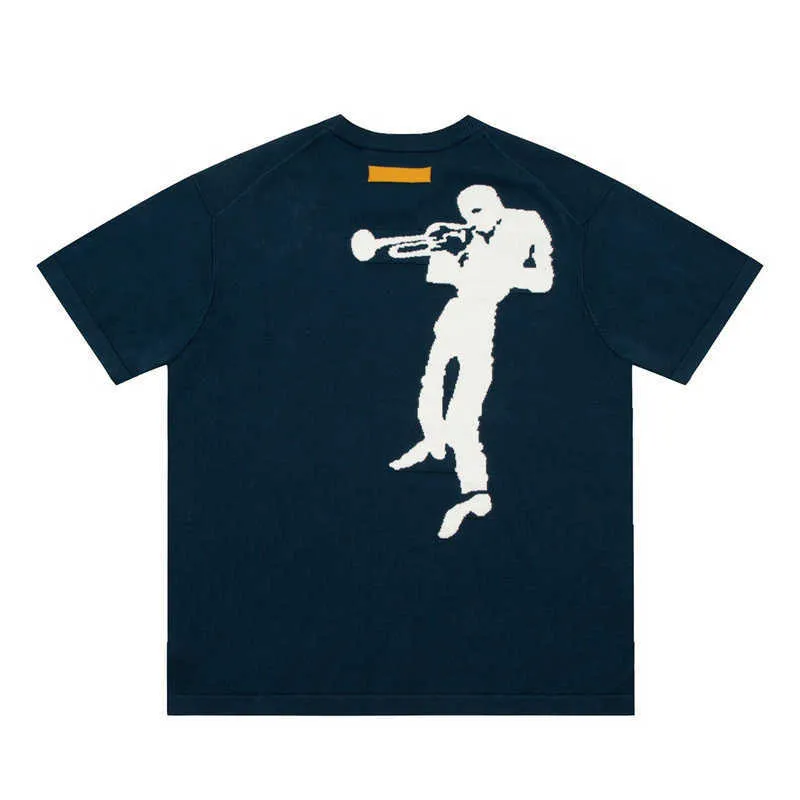 Männer T-shirts Stricken T-shirt Kurzarm Gestrickte Buchstaben Navy Mode Mann Frauen T-shirt Sommer Casual