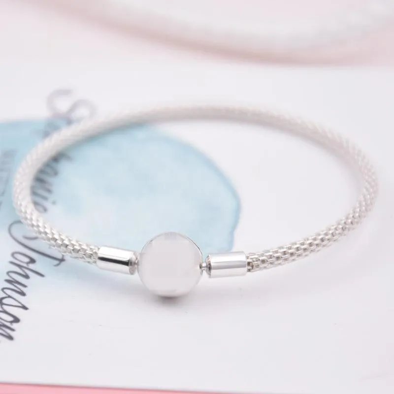 Bracciale rigido Fili in autentico argento sterling S925 adatto per ciondoli stile maglia da donna