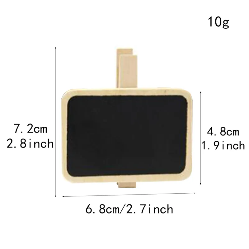 Party Decoration Mini Chalkboard Blackboard with Wooden Clip Message Board Signs and Labels Clips for Food Memo Note Taking KDJK2302