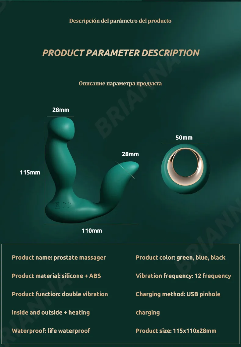 Masseur de prostate et vibrant anal avec télécommande et chauffe_voghion.com