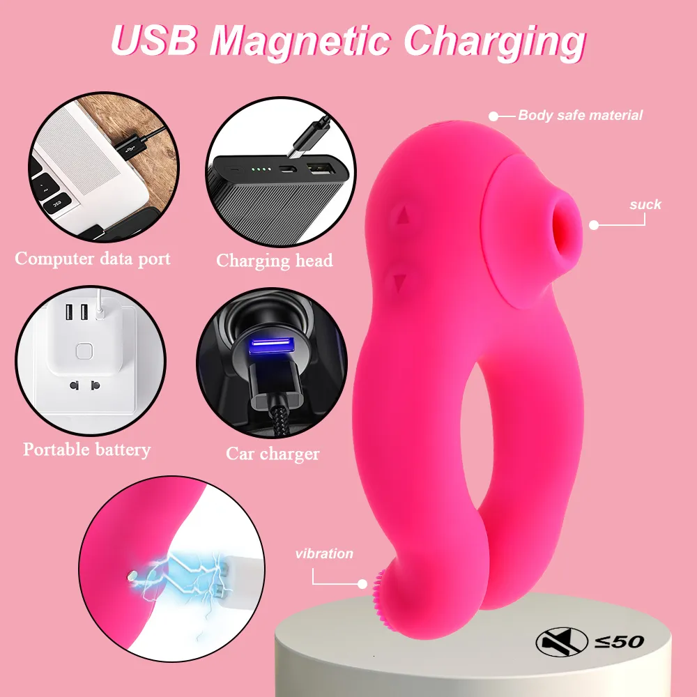Vibrierender Ring-dildo Mit Saugfunktion Für Paare_voghion.com