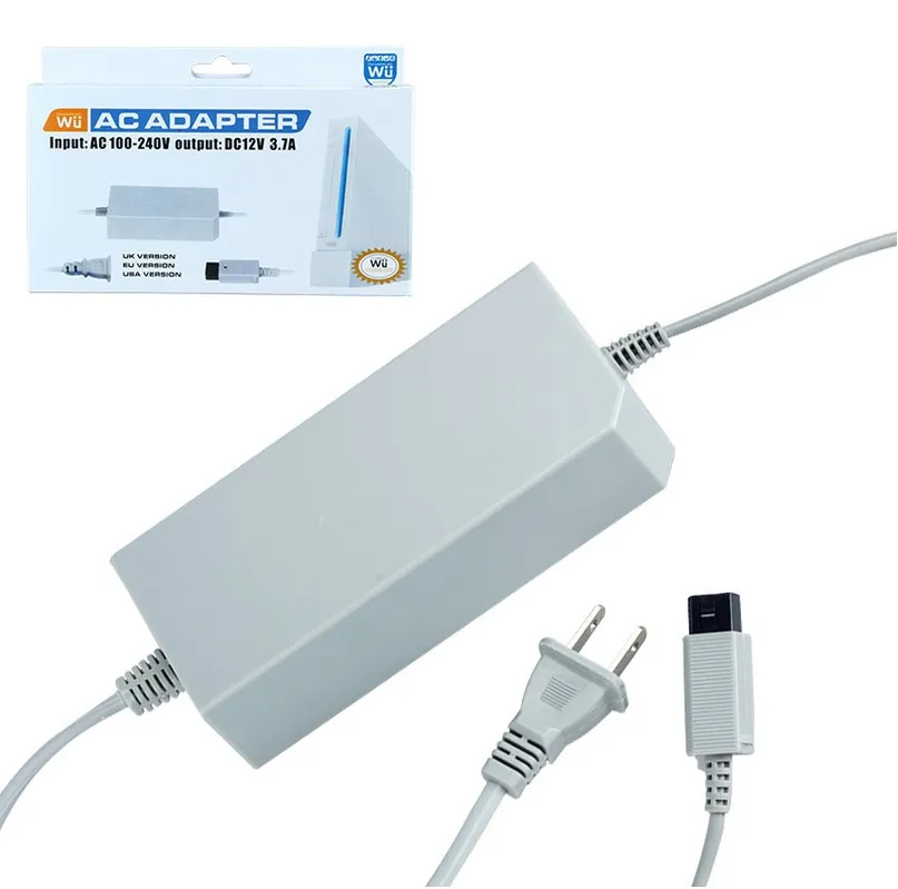 Chargeur adaptateur pour contrôleur de Console de jeu Nintendo Wii AC 100-240V 12V 3.7A câble de charge prise ue alimentation