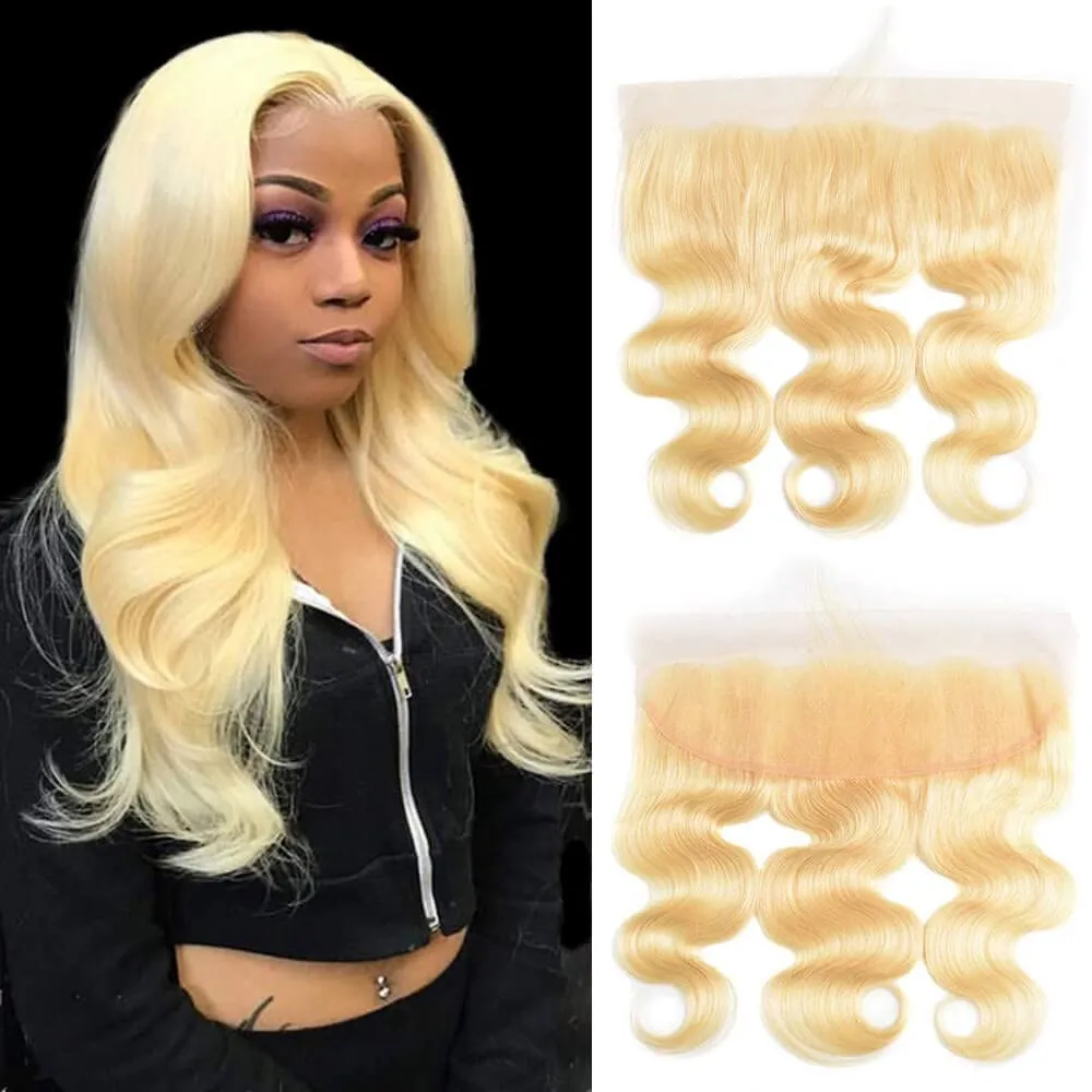 613 Frontals Blonde Straight Lace Frontal Closure 13x4 HD  display picture 3