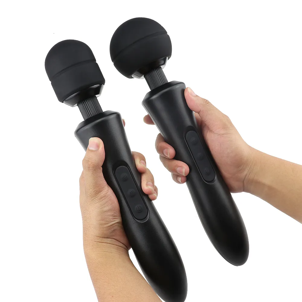 Powerful Magic Wand Vibrator 10 Modes Silicone Clitoris Stimulator_voghion.com
