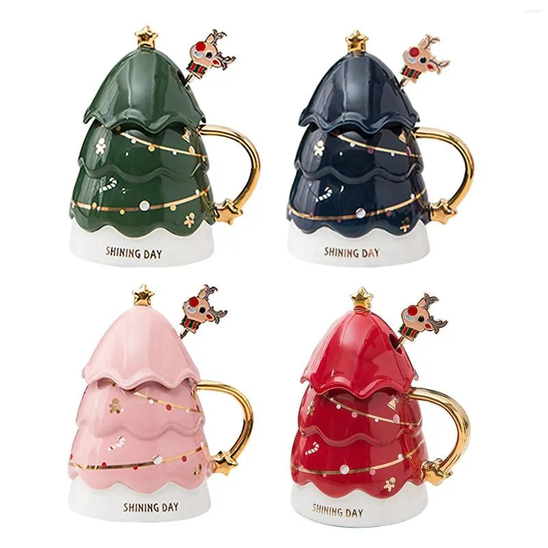 Kupalar kahve kupa seramik cam eşya 420ml Noel Subu Soğuk İçecekler İçin Su Çayı Süt Tatil Hediyeleri