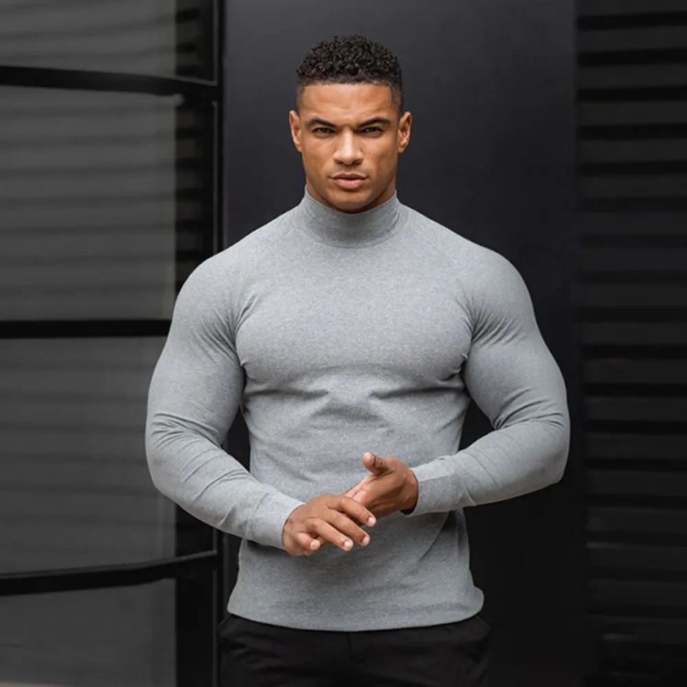 Mens Tshirts Quick Dry Long Sleeve Shirt Men Gym Fitness Tshirt Male Running Sport Bodybuilding Skinny Tee Tops Spring Workout Clothing 230224