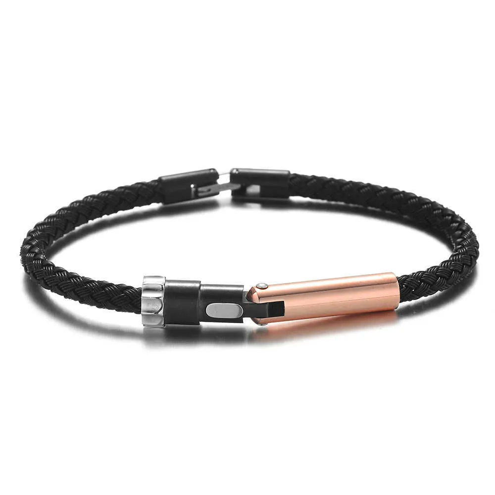 Chaîne à maillons RUIMO Conception structurelle de luxe Chevalier Noir Style simple Fil d'acier inoxydable Bracelet de bijoux à bricoler soi-même pour hommes et femmes DIY G230222