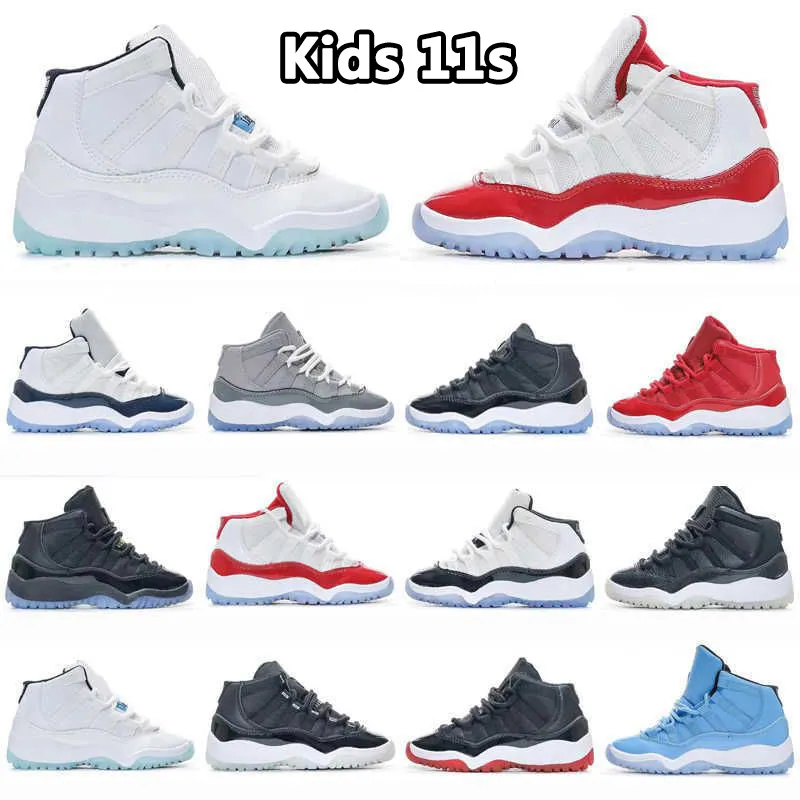 Designer Children Basketball Kids Shoes Baby Sneakers 11 11s XI Cherry Bred Cool Grey Concord Unc Win Like for Toddler Fashion Tennis Shoe