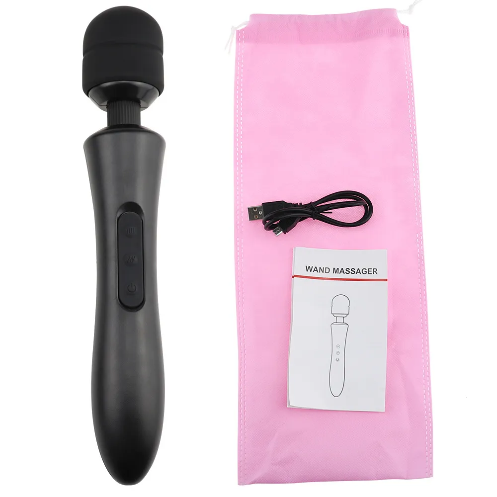 Powerful Magic Wand Vibrator 10 Modes Silicone Clitoris Stimulator_voghion.com