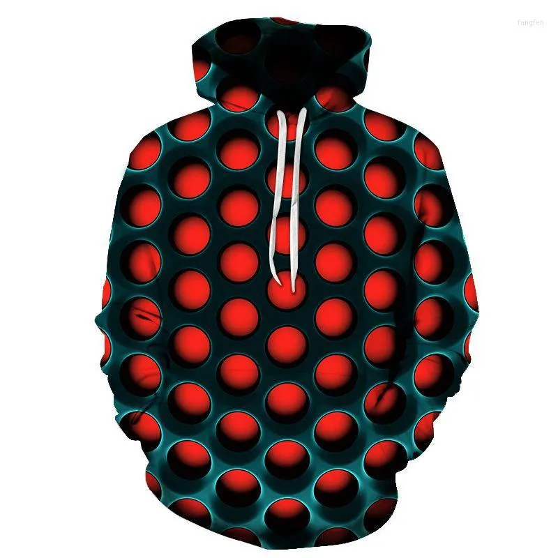 Męskie bluzy z kapturem 3D Funny moda czarna okrągła dziura geometryczna bluza unisex hip hop mężczyzn i kobiety streetwea