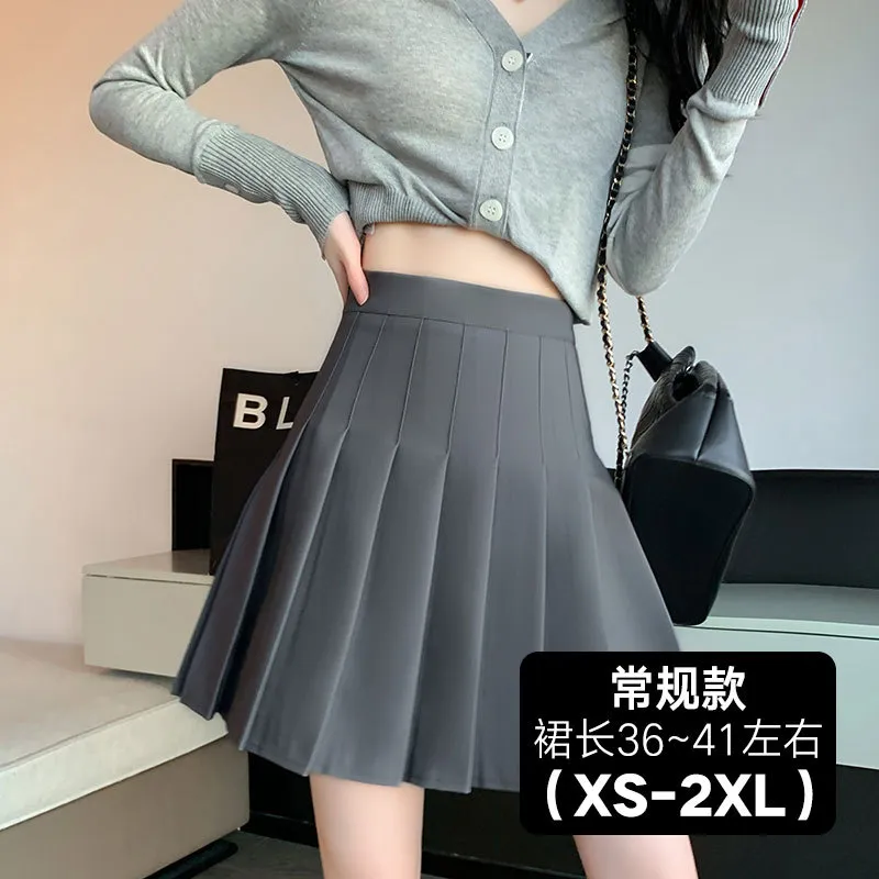 Short skirt Women's girls high waist Plain mini pleated skirt school uniform skating tennis skirt mini short street skirt city puff hem skirt mini skirt