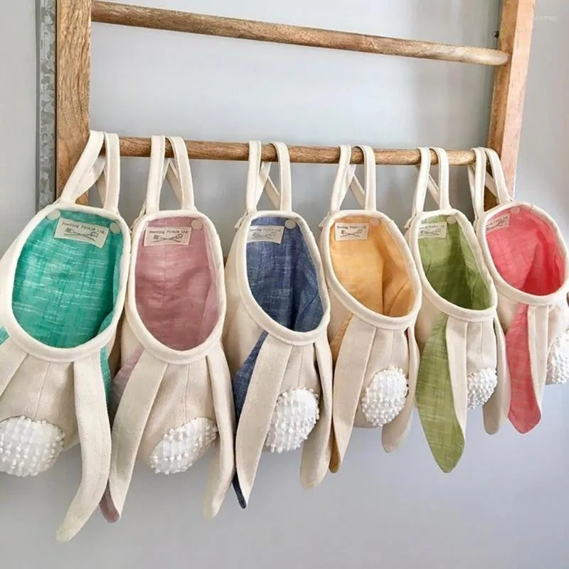 Storage Boxes Durable Hanging Easter Cute Ears Basket Bag Portable Organization