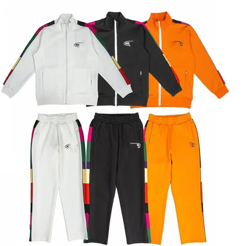 Designer Tracksuit Palms Men Tracksuits Women Angels Sweatsuit kleurrijk gestreepte lintletter-afgedrukt losse casual sportkledingpak