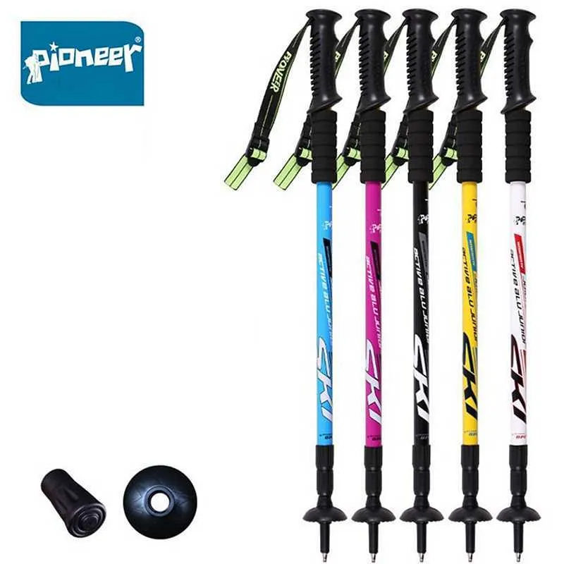 Trekking Poles 2 PCSpair Aluminium Nordic Walking Sticks Telescopic Justerbar Treking vandringsstång Ultralight utomhusrottor med anti -chock J230224