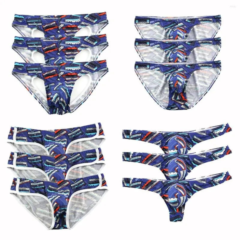 UNDUPANTS 3 PCS/LOT MENS SEKSİ iç çamaşırı telleri Düşük Rise Nefes Alabaş Mayo Homme Panties Bikini Bri Kife Erkek iç çamaşırları