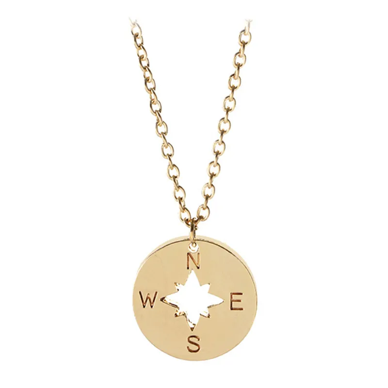 Ingenious Compass Pendant Necklace Designer Gold Silver Plated South American Woman Alloy Mans Necklaces Pendants Chain Jewelry Chokers Accessories Gift