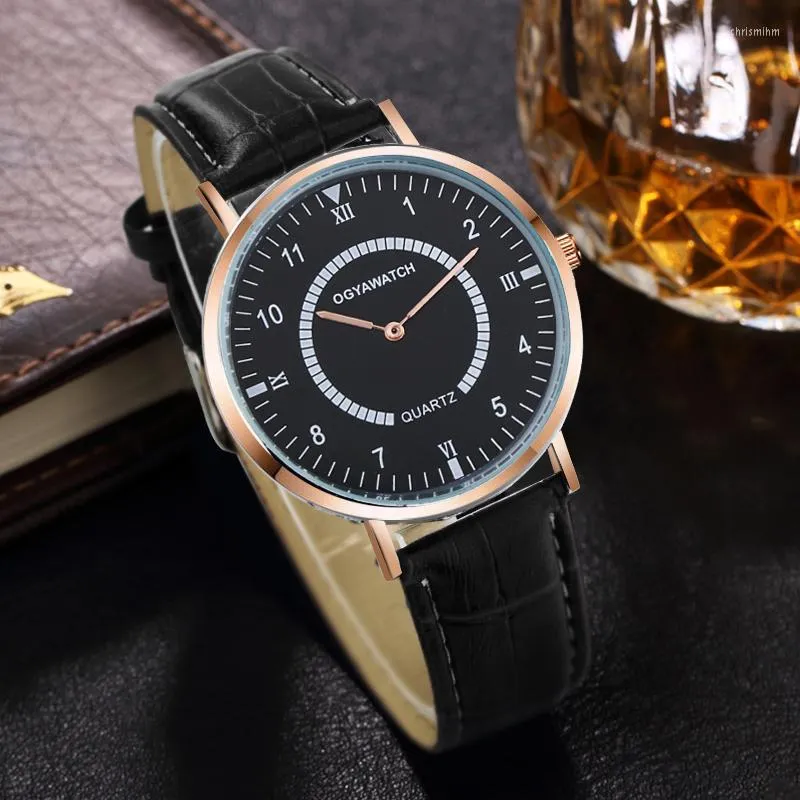 Wristwatches Men's Watch Top Ultra-thin Fashion Sports Men Watches Leather Clock Erkek Kol Saati Relogio Masculino