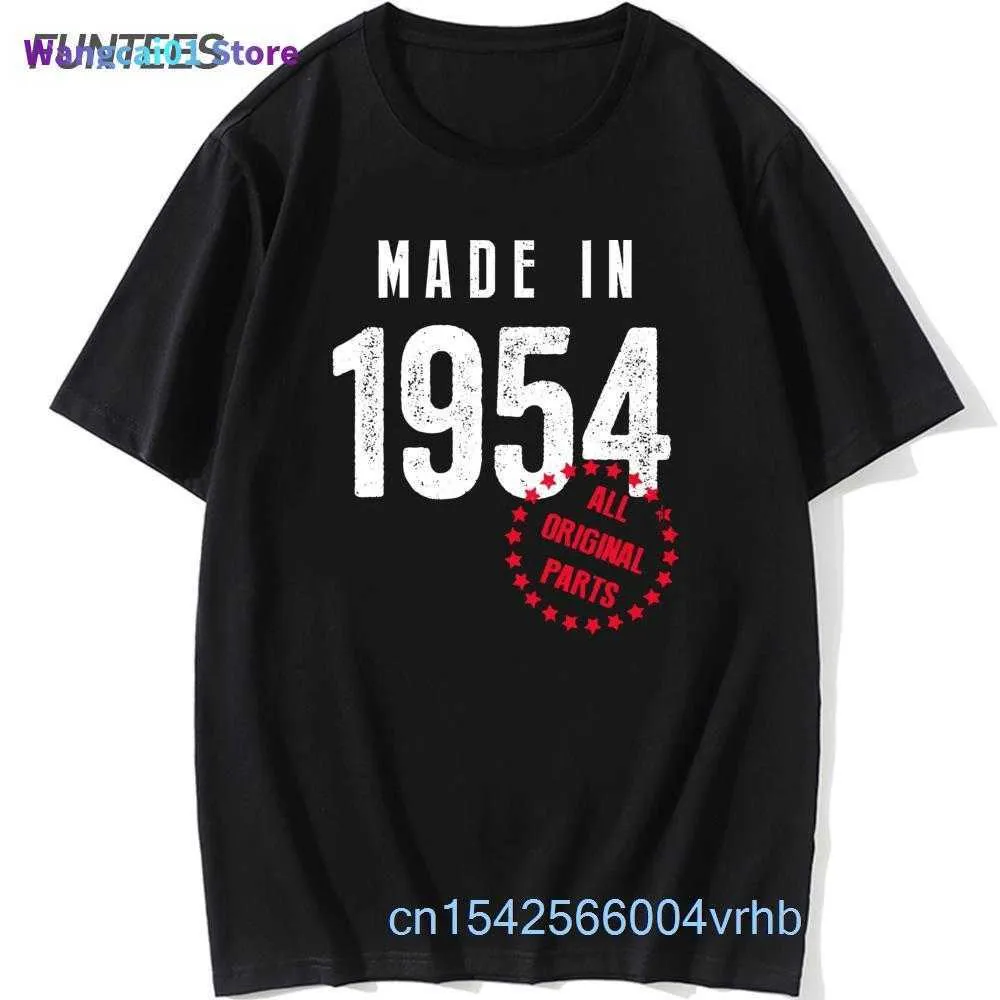 Wangcai01メンズTシャツ1954年に作られた誕生日Tシャツコットンヴィンテージ1954年限定版デザインTシャツすべてのオリジナルパーツギフトアイデア