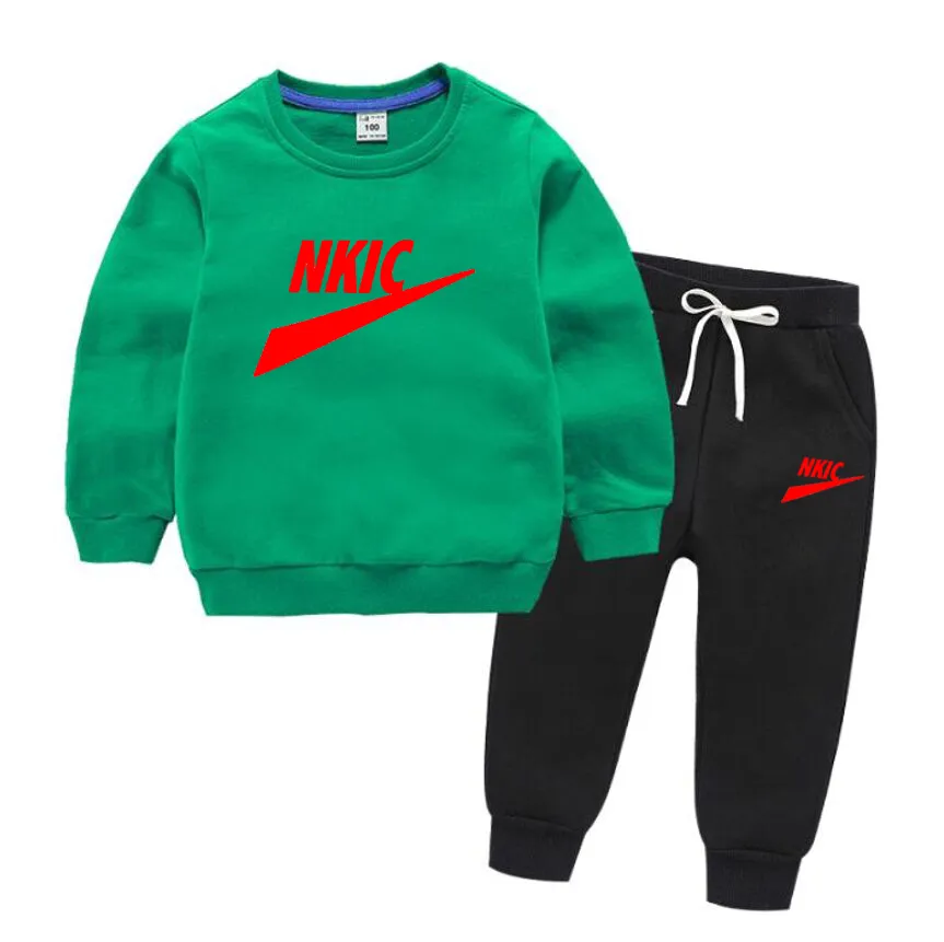 Nya barnkl￤der set kostym h￶sten och vintern ny mode barns hoodie1-13 ￥r gamla barn kl￤der pojkar m￤rkes logotyp tryck