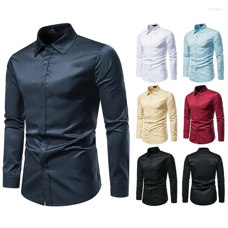 Camisas casuais masculinas Parklees Slim Fit Business camisa para homens de manga longa Soild Color Mens Working Office Use Camisas Para Hombre