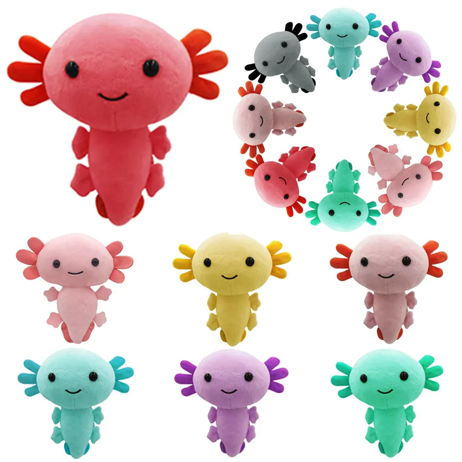 Axolotl pluche speelgoed kawaii dier axolotl plushies figuur poppen speelgoed cartoon axolotl gevulde poppencadeaus voor kinderen meisjes kussen speelgoed lt0031