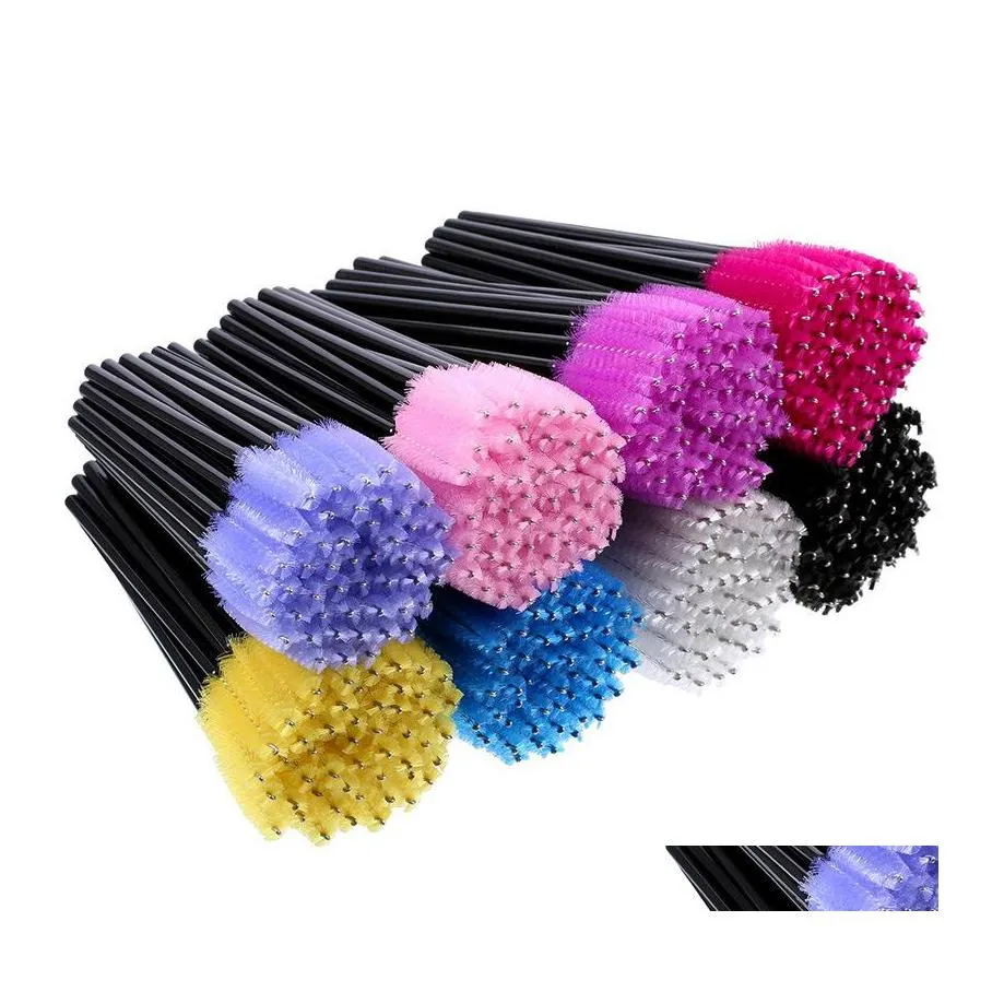 Pennelli trucco Ciglia Pennello per ciglia Mini bacchette per mascara Applicatore Strumento di estensione usa e getta 52 colori Drop Delivery Salute Bellezza Dhxa2