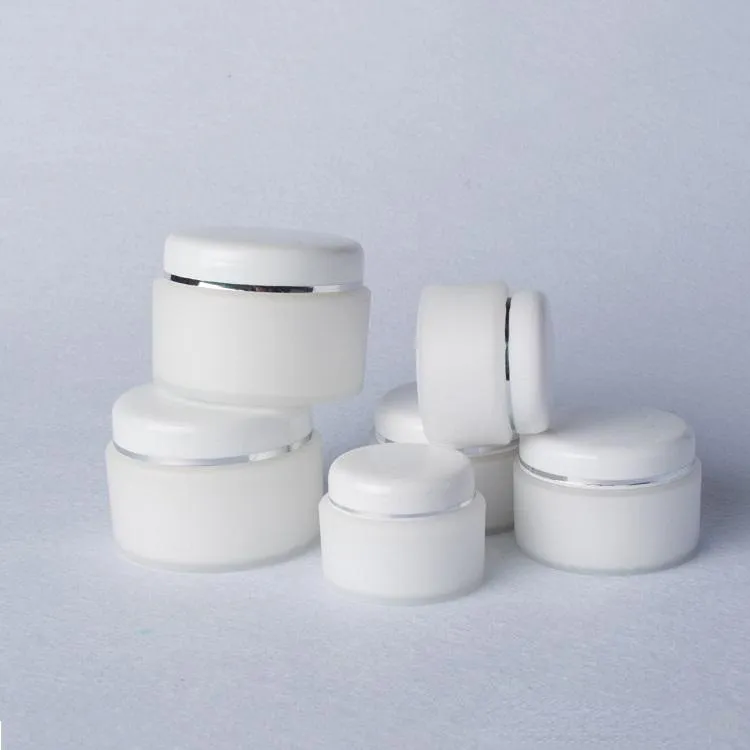 White PP Cosmetic Jar Hand Face Cream Plastic Jar 15g 30g 50g Cosmetic Sample Plastic Container with Inner Liner Cover