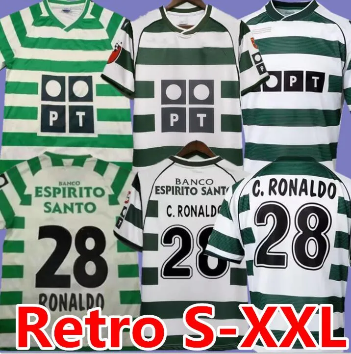 01 02 03 04 Lisboa 레트로 축구 유니폼 Ronaldo Marius Niculae Joao Pinto 2001 2002 2003 2004 Lisbon C.Ronaldo Classic Vintage Football Shirts Tops Sporting CP