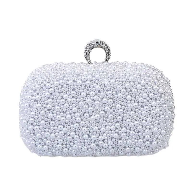 2022 Borsa fatta a mano con perle Borsa da sera Moda Mini Frizione Diserbo Festa Borsa da sposa Borsa a tracolla da donna Matrimonio Drop Shipping 230224