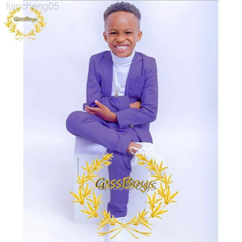 Completi di abbigliamento Completo da ragazzo 2 pezzi Smoking da sposa Set di blazer casual Set di pantaloni da giacca per bambini Set di vestiti di moda per bambini terno infantil menino W0224