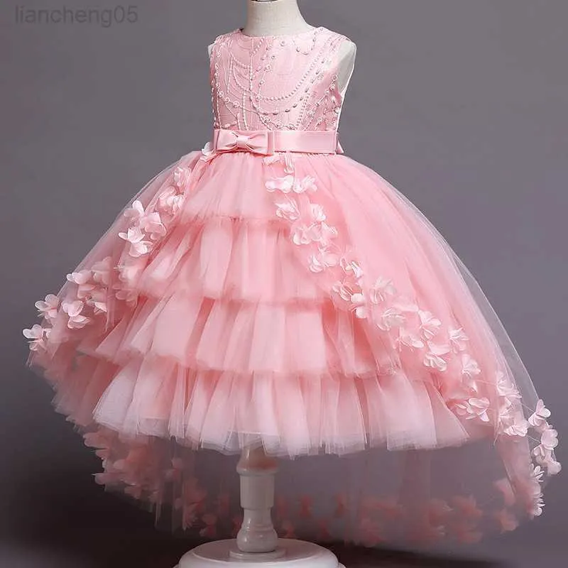 Girl's Dresses KEAIYOUHUO Summer 2022 Gowns Dresses For Children's Princess Evening Tutu Birthday Party Dress Flower Girl Sweet Clothes 5 9Y W0224