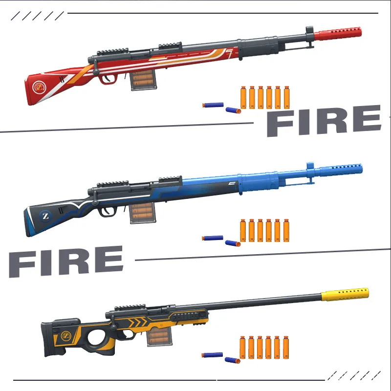 AWM 98K Sniper Blaster Light Saber Toys Gun Manual Soft