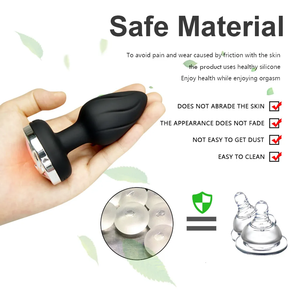 Giocattoli anali Plug vibratore con luce colorata telecomando senza fili massaggiatore della prostata stimolatore del punto G di testa S_voghion.com