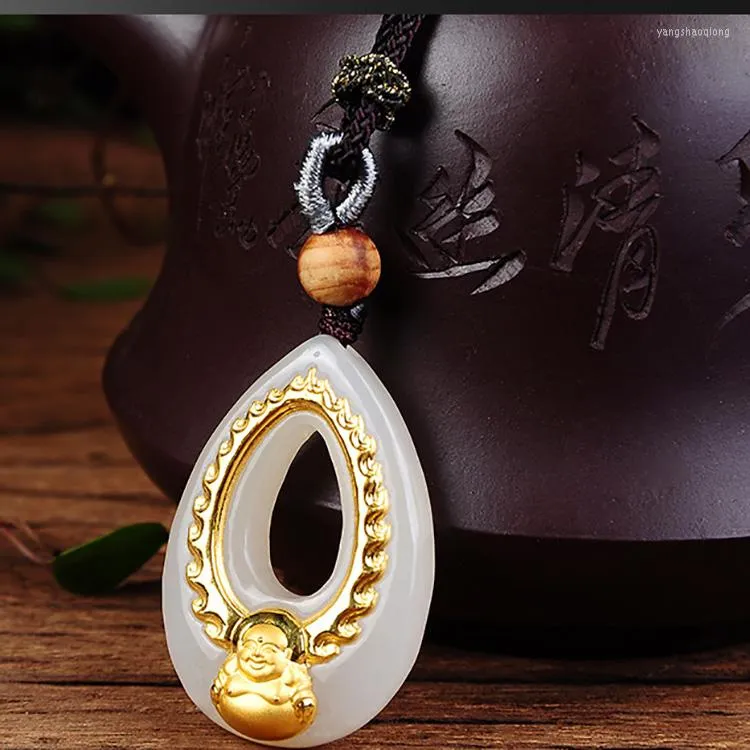 Anhänger Halsketten Slenca Top Qualität Buddha Jade Halskette Viel Glück Für Männer Frauen Wahl Geschenk Schmuck S