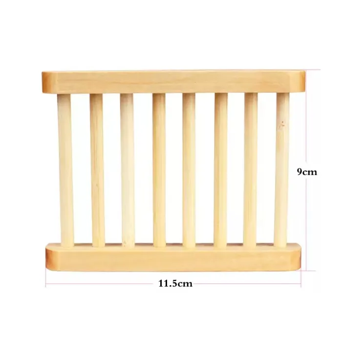 American Classic Natural Bamboo trä tvålskålar trä tvålar bricka hållare förvaring rack tallrik behållare för baddusch badrum 50 st 11,5*9 cm