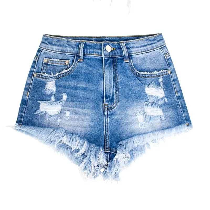 Kvinnors shorts Catonatoz 2479 Fashion Vintage Tassel Hole Ripped High Maisted Jeans Punk Sexy Woman Denim